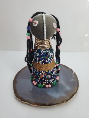 Ndebele Beaded Fertility Doll South African Tribal Ceremonial Folk Art 5.5" (NAV